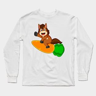 Horse Carrot Rocket Long Sleeve T-Shirt